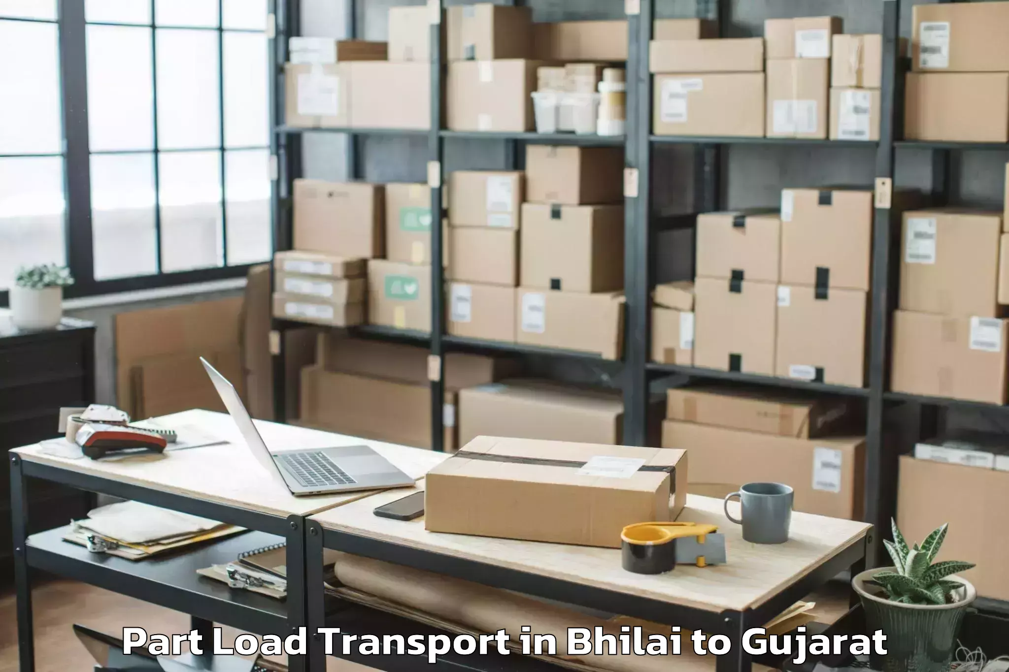 Get Bhilai to Khambhaliya Part Load Transport